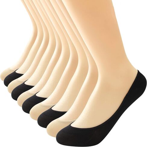 PACKO SOCKS 10 Pairs No Show Socks Womens Low Cut Non Slip Socks in Saudi Arabia