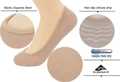 PACKO SOCKS 10 Pairs No Show Socks Womens Low Cut Non Slip Socks in Saudi Arabia