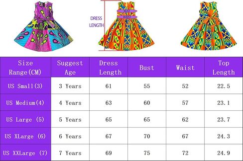 هونغيومي فستان بناتي مطبوع بنمط افريقي, اللون A, S in Kuwait