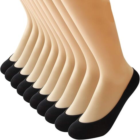 PACKO SOCKS 10 Pairs No Show Socks Womens Low Cut Non Slip Socks in Saudi Arabia