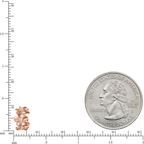 925 Sterling 14K Gold Plated Silver Cubic Zirconia Hawaiian Plumeria Flower Lei Barrel Necklace Pendant with 18" Box Chain, Nickel Free Hypoallergenic for Sensitive Skin, Gift Box Included in Kuwait