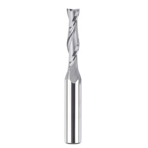 SpeTool Spiral Router Bits with UpCut 3/8 inch Cutting Diameter, 4 inch Extra Long HRC55 Solid Carbide CNC End Mill for Wood Small Cut, Carving