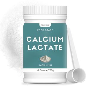6 oz Calcium Lactate Powder, 100% Pure Calcium Lactate, Food-Grade