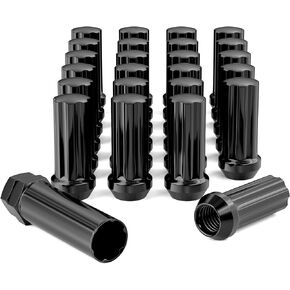 EZISOE 14mmx2.0 Wheel Lug Nuts, 24pcs+1pcs Socket M14x2 Black Thread XL Spline Lug Nuts Replacement for 2003-2014 F150 Expedition Lincoln Navigator