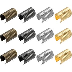 uxcell 120Pcs Leather Rope Clips, 12x16mm Foldable Cylindrical Cord End Crimp for Lanyard, Tassel, DIY Crafts, 4 Colors in 1Set