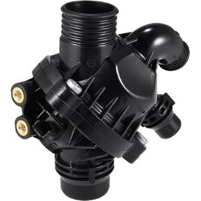 X AUTOHAUX Thermostat Housing Assembly 11537601158 Engine Coolant Thermostat Housing Assembly for BMW X1 X5 X6 135i 335i 2011 2012 2013