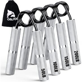 أداة تدريب قوة قبضة اليد من أوبليتور، 4 عبوات 50 رطل - 200 رطل، مقبض تمرين اليد، مقوي إصبع الساعد، غير قابل للانزلاق، مناسب لإعادة تأهيل اليد، تدريب قوة الإصبع، بناء العضلات، صالة الألعاب الرياضية المنزلية in Kuwait