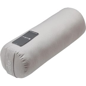 WELLROX Yoga Round Bolster Pillow, Yoga Bolster for Restorative Yoga - 100% Indian Cotton Cover, Firmness & Stability - Yoga Pillow for Hip Opening Poses and Meditation, Washable Cover