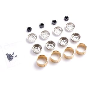 BATRAZZI FX24 Rc Car Parts 1.0" Steelie Beadlock Wheels (4 pcs) Silver for FMS Rc Accessories for 1/24 K5 Blazer/Smasher/Power Wagon