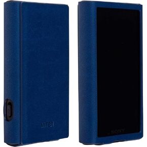 MITER CASE Compatible with Sony Walkman NW-A307 A306 A303 A300, Handmade Italy PU Case Cover for A300 Series (Navy)