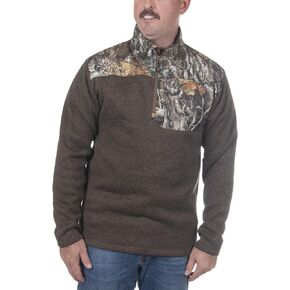 سترة رجالي من HABIT مصنوعة من الصوف ¼ سحاب، Mossy Oak New Bottomland