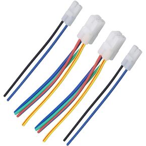 Amavoler 2 Sets CDI Cable Wire Harness Plug 4+2 Pin Aftermarket Replacement Parts Compatible for Gy6 4 Stroke 50cc 150cc Scooter Moped ATV Go Kart Taotao Jonway Sunl Motorcycle Etc.