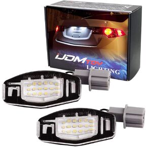 iJDMTOY OEM-Fit 3W Full LED License Plate Light Kit Compatible With Acura MDX RL TL TSX ILX Honda Civic Accord Odyssey, Powered by 18-SMD Xenon White LED