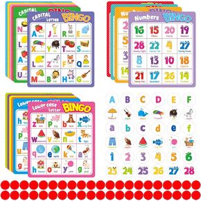 Alphabet Letter Bingo Cards ABC and 123 Number Bingo Cards Uppercase Lowercase Number Bingo Cards ABC Bingo Classroom Home Activity Learning Education Supplies