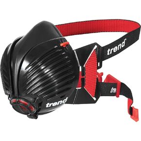 Trend Air Stealth Dust Mask, Half Mask with Replaceable Twin HEPAC Filters for Woodworking, Building & Construction Work