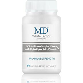 MD White Factor - Glutathione Supplement with Effective Antioxidants, Vitamin C & Lipoic Acid | (60 Capsules)