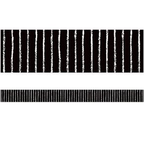 Teacher Created Resources Black with White Pinstripes Straight Border Trim (TCR6061)