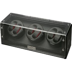 Diplomat Black Wood Finish Six Watch Winder with Japanese Mabuchi Motor Watch Winder