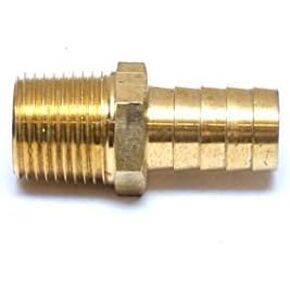 FasParts 5/8" Hose ID/Hose Barb to 1/2" Male NPT MIP MPT Straight Brass Fitting Fuel/Air/Water/Boat/Gas/Oil WOG
