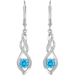 YL Infinity Sterling Silver Earrings for Women Drop & Dangle Earrings Created Birthstone Jewelry Gifts