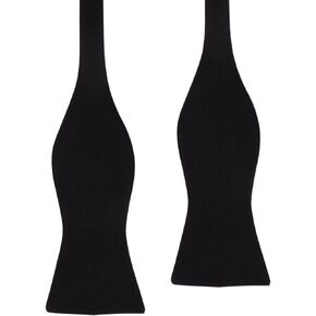 AUSCUFFLINKS Black Cotton Self Tie Bow Tie for Men | Untied Bowties for Formal Groom or Wedding