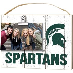 KH Sports Fan 10"x8" Michigan State Spartans Clip Weathered Photo Frame, White