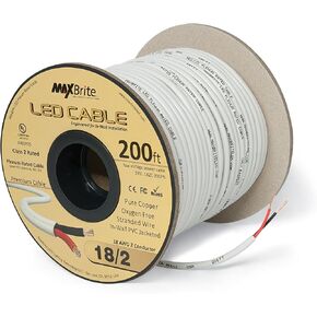 18AWG LED Cable/Speaker Wire 2 Conductor in-Wall Plenum Rated Jacketed, Low Voltage Wiring, UL Class 2 Certified - 500 ft Spool in Saudi Arabia