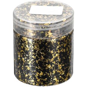 uxcell Gold Foil Flakes for Resin, 3g Metallic Foil Flakes, Imitation Gold Foil Flakes Metallic Leaf for Nail Art, Resin Art, Crafts, Painting, Candle and Jewelry Making, Black Gold
