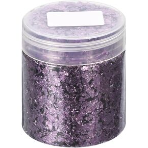 uxcell Gold Foil Flakes for Resin, 3g Metallic Foil Flakes, Imitation Gold Foil Flakes Metallic Leaf for Nail Art, Resin Art, Crafts, Painting, Candle and Jewelry Making, Purple Purple