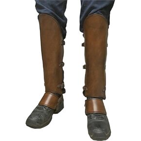 SocalmDown Medieval Gaiters Knight Warrior Armor Boots Covers Props Steampunk Costume Accessories Over with Studs Pirate Leg