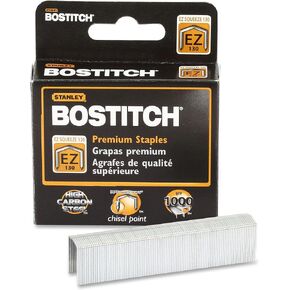 Bostitch STCR130XHC PowerCrown Staples, 1/2-Inch W,100/ Strip, 1000/BX, Silver