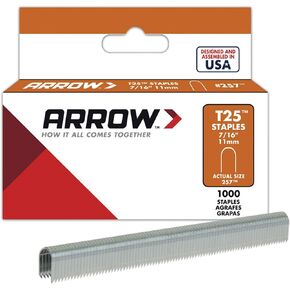 Arrow Fastener 257 Genuine T25/T2025 7/16-Inch Staples, 1,000-Pack