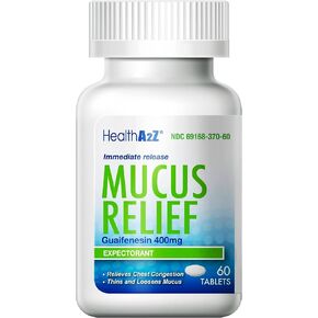 HealthA2Z® Mucus Relief | Guaifenesin 400mg | Immediate Release | Expectorant (150 Counts)
