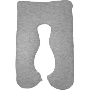 Betty Dain Pregnancy Full Body U-Shaped Pillowcase Replacement Cover, Universal Fit, 100% Jersey Knit Cotton, Soft and Stretchy, Dual Zippers, Black