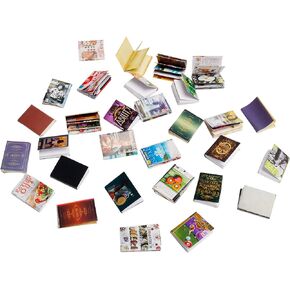 30PCS 1:12 Scale Miniatures Dollhouse Books Mini Books Miniatures Books for Mini House Decor