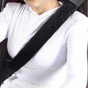 Seatbelt Covers Seat Belt Cover Pad Car Accessories Car Seat Belt Pads Seatbelt Cushion seat Belt Cover pad for Adults (2 Pack Black 15.5in) in Saudi Arabia