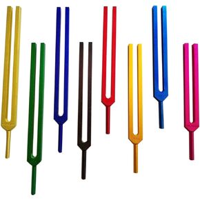 Radical Colored Chakra & Soul 8 Unweighted Tuning Forks for Sound Energy Field Healing with Activator & Pouch