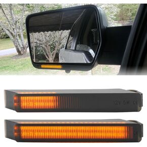 AUTOXBERT Sequential LED Side Mirror Turn Signal Light Smoked for 2004-2014 F150, 1997-2007 Expedition, 2010-2014 Raptor, 2006-2008 Lincoln Mark LT, Amber
