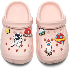 JUXI Toddler Clogs Girls Boys Clogs Garden Shoes Cartoon Slides Toddler Sandals Beach Kids Slippers