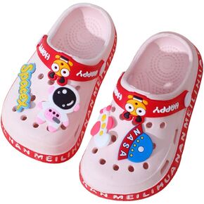 JUXI Toddler Clogs Girls Boys Clogs Garden Shoes Cartoon Slides Toddler Sandals Beach Kids Slippers