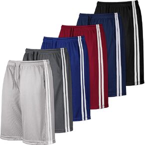 مجموعة من 6 شورتات شبكية للأولاد من ريسينتا، شورت كرة سلة شبكي رياضي للشباب مع جيوب، ملابس صيفية سريعة الجفاف in Kuwait