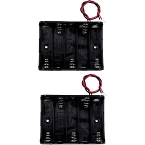 LampVPath (Pack of 2 5 AA Battery Holder, 5 AA Battery Holder with Leads, 5 AA Battery Holder with Wires