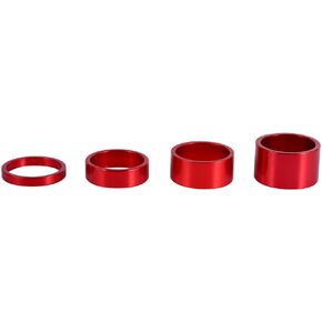 Headset Spacers,4pcs ycle Headset Spacers,MTB Road Mountain Bike Stem Spacers Aluminum Alloy Bike ycle Handlebar Spacers Front Stem Fork Washer 5mm/10mm/15mm/20mm (Red) Red Headset