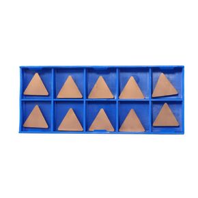 YUFUTOL Carbide Inserts TPGN160308 TPG322 TiN Coated Lathe Carbide Inserts for Lathes and Mills, 10 Pieces