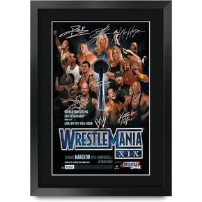 HWC Trading Wrestlemania 19 16 x 12 inch Framed Gifts Printed Signed Autograph Picture for WWE & WWF Memorabilia Fans - 16" x 12" Framed