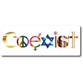Magnet Me Up: Coexist Symbol Decal - 3x8 Inches, Heavy-Duty Automotive Magnet for Car, Truck, SUV - Promote Peace Harmony and Unity with This Symbolic Auto Magnet