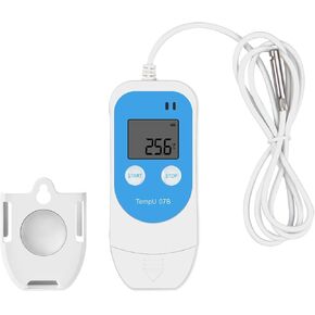 Tzone مسجل بيانات درجة الحرارة والرطوبة USB مسجل درجة الحرارة قابل لإعادة الاستخدام مع مسبار، شاشة الفريزر الرقمية تقرير PDF وCSV التلقائي 34560 مجموعة مسجل ميزان الحرارة الرطوبة الصناعية للثلاجة الطبية in Kuwait