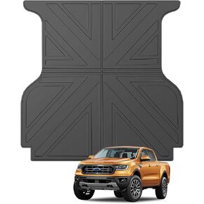 Bed Mat Compatible with 2019-2023 Ford Ranger 5ft All Weather Protection Truck Bed Liner TPE Anti-Slip Trunk Bed Mats for 2019 2020 2021 2022 2023 Ranger Short Bed - Black