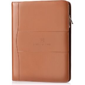 Epping & Park Leather Portfolio Binder | Handmade Italian Design | Full Grain Leather Padfolio Leather Binder | Executive Leather Portfolio for Men and Women | Letter Size Notepad Holder, Tan