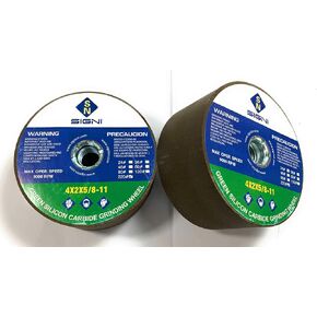 Green Grinding Stone with Thread for Grinding Granite 4X2X5/8-11 (1 Pack) (Grit 180)